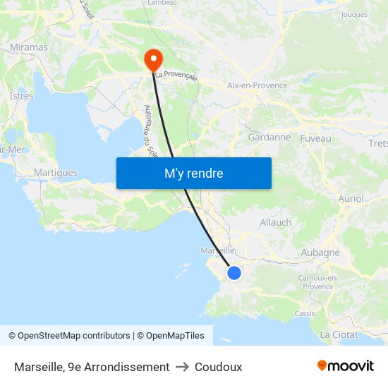 Marseille, 9e Arrondissement to Coudoux map