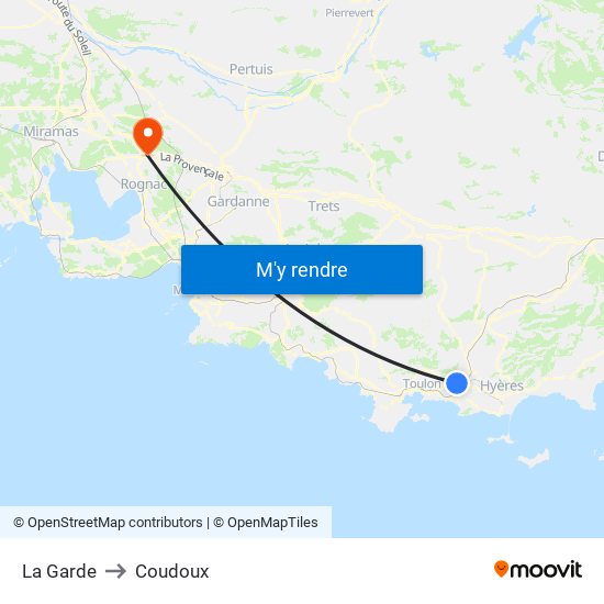 La Garde to Coudoux map