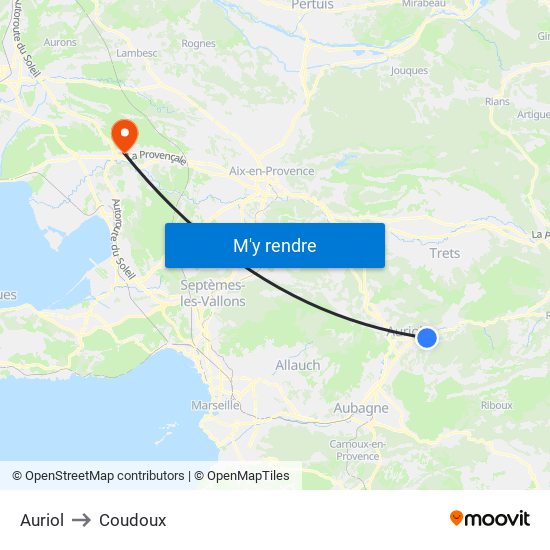 Auriol to Coudoux map