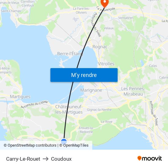 Carry-Le-Rouet to Coudoux map