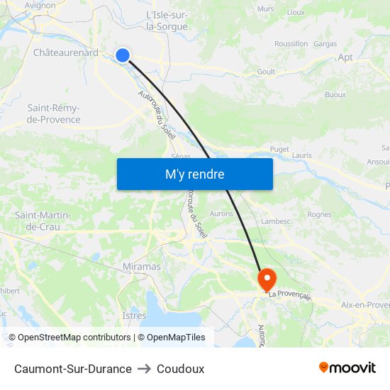 Caumont-Sur-Durance to Coudoux map