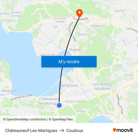 Châteauneuf-Les-Martigues to Coudoux map