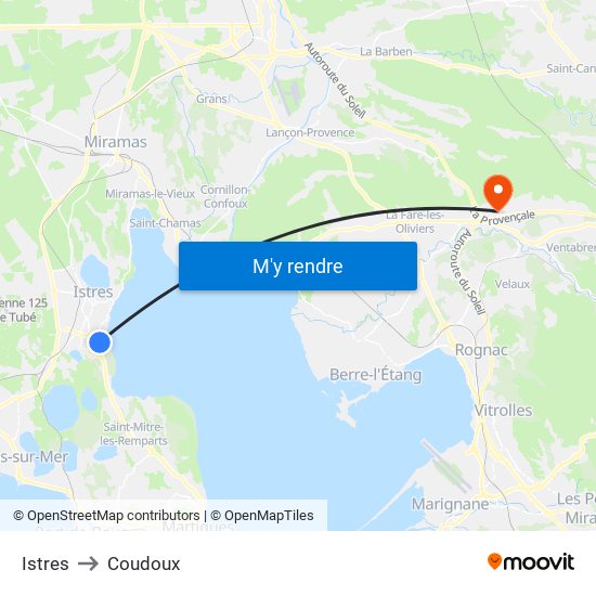 Istres to Coudoux map