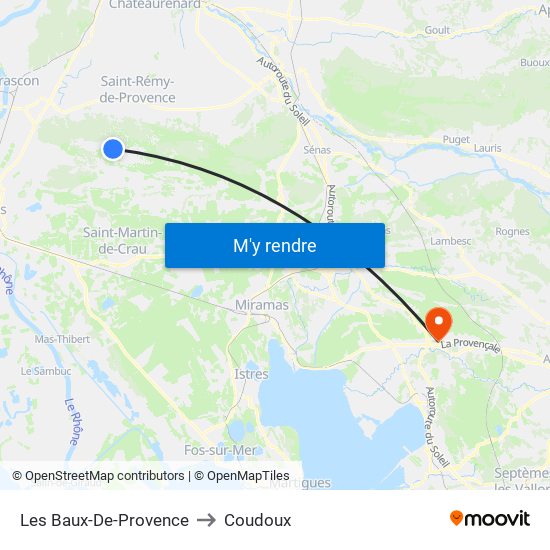 Les Baux-De-Provence to Coudoux map