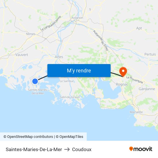 Saintes-Maries-De-La-Mer to Coudoux map