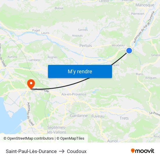 Saint-Paul-Lès-Durance to Coudoux map
