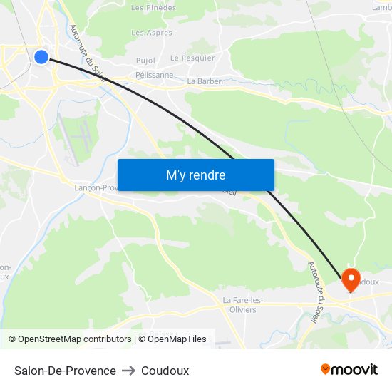 Salon-De-Provence to Coudoux map