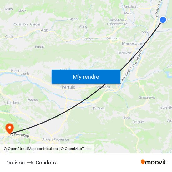 Oraison to Coudoux map