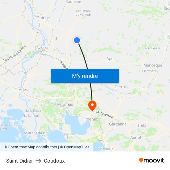 Saint-Didier to Coudoux map
