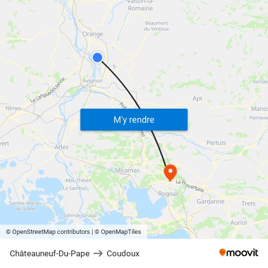 Châteauneuf-Du-Pape to Coudoux map