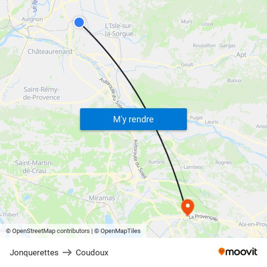 Jonquerettes to Coudoux map