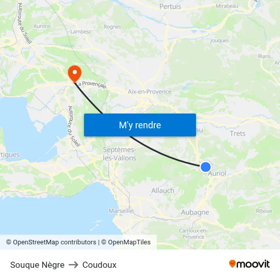 Souque Nègre to Coudoux map