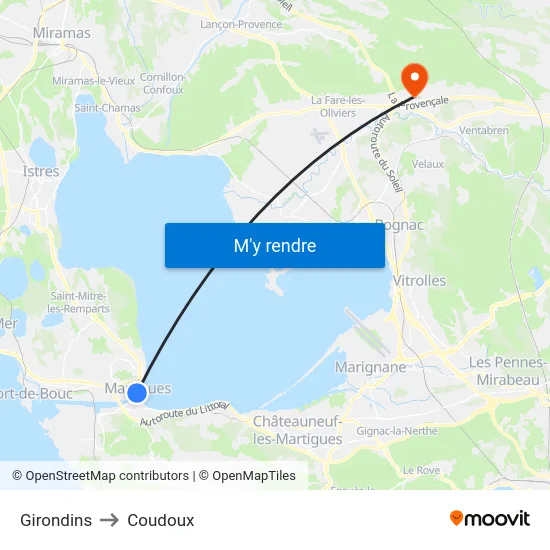 Girondins to Coudoux map