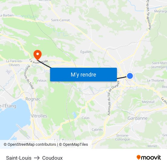 Saint-Louis to Coudoux map