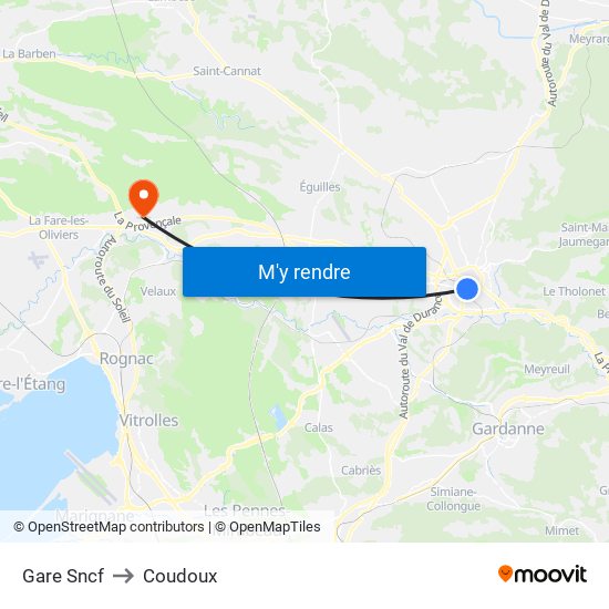 Gare Sncf to Coudoux map
