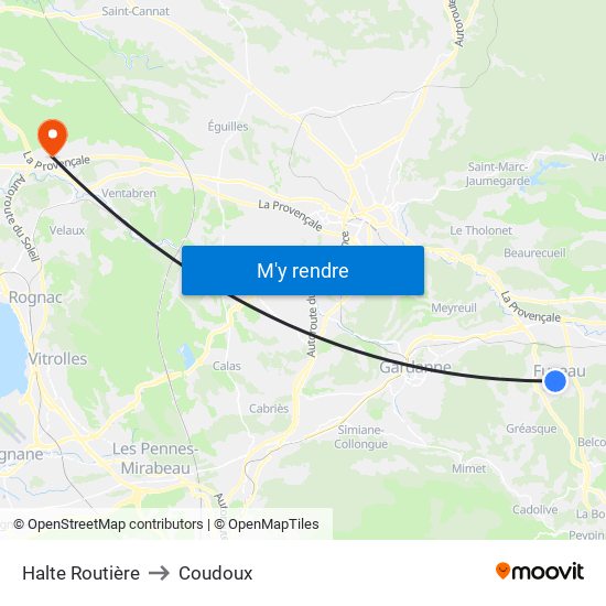 Halte Routière to Coudoux map