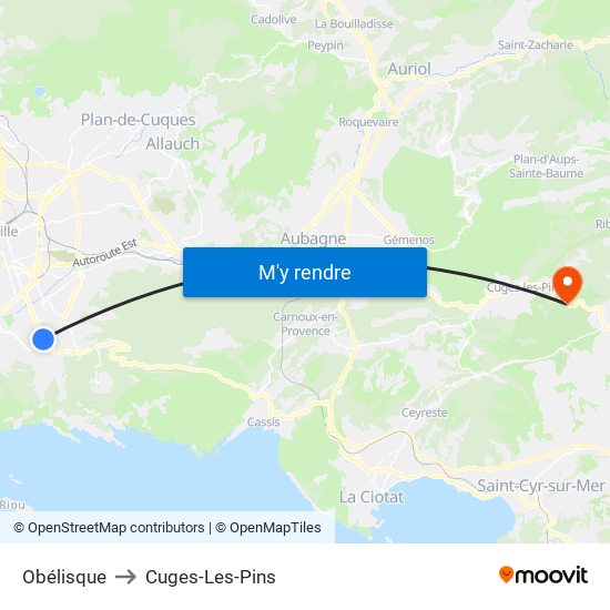 Obélisque to Cuges-Les-Pins map