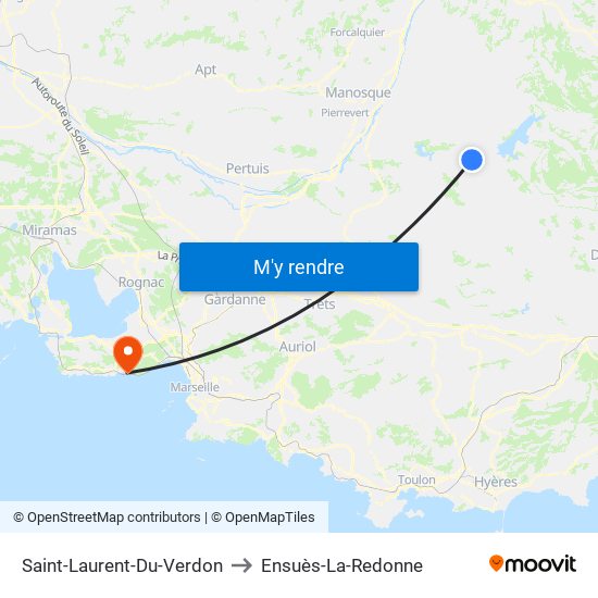 Saint-Laurent-Du-Verdon to Ensuès-La-Redonne map