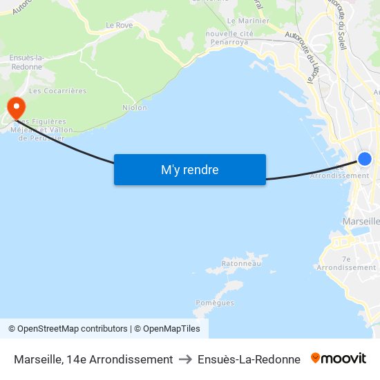Marseille, 14e Arrondissement to Ensuès-La-Redonne map