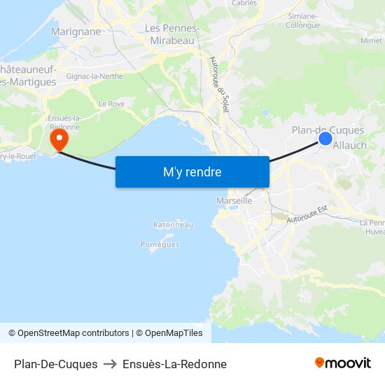 Plan-De-Cuques to Ensuès-La-Redonne map