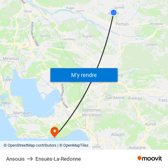 Ansouis to Ensuès-La-Redonne map