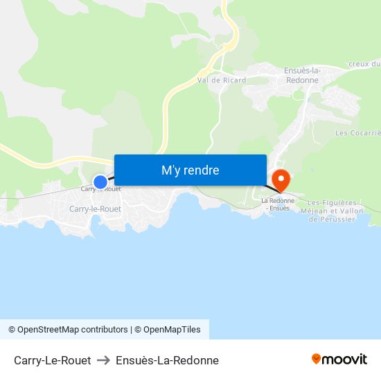 Carry-Le-Rouet to Ensuès-La-Redonne map