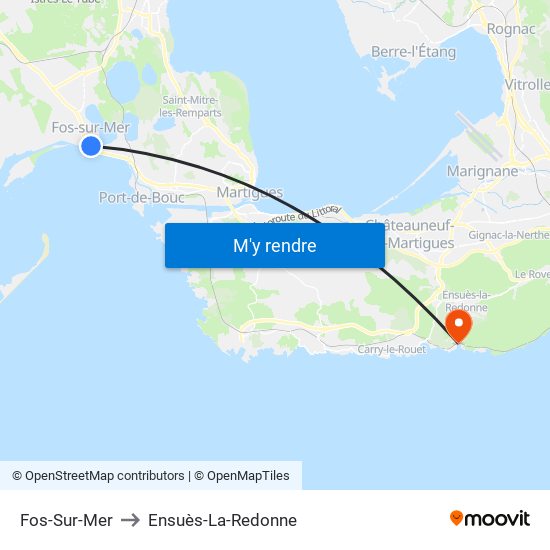 Fos-Sur-Mer to Ensuès-La-Redonne map