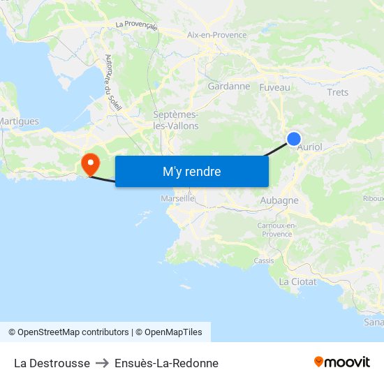 La Destrousse to Ensuès-La-Redonne map