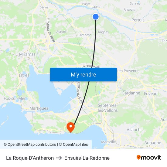 La Roque-D'Anthéron to Ensuès-La-Redonne map