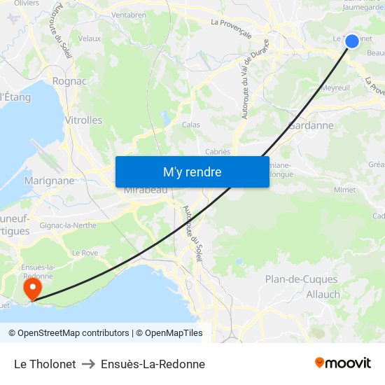 Le Tholonet to Ensuès-La-Redonne map