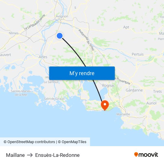 Maillane to Ensuès-La-Redonne map