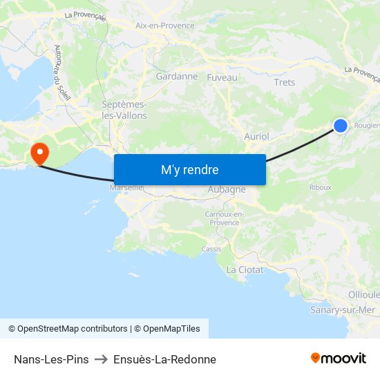 Nans-Les-Pins to Ensuès-La-Redonne map