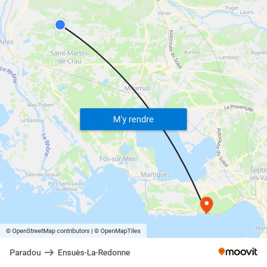 Paradou to Ensuès-La-Redonne map