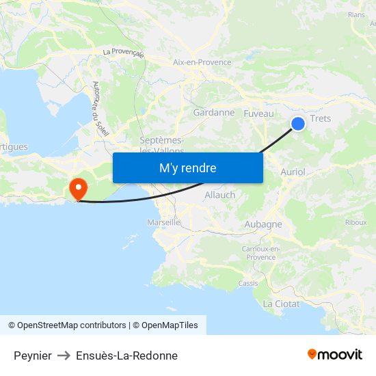 Peynier to Ensuès-La-Redonne map