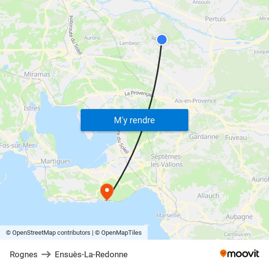 Rognes to Ensuès-La-Redonne map