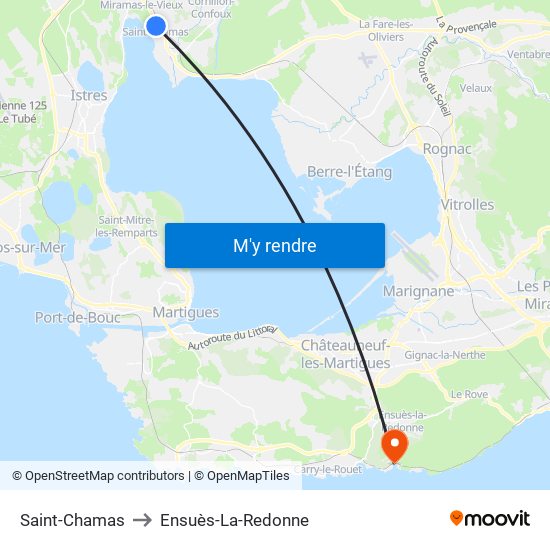 Saint-Chamas to Ensuès-La-Redonne map