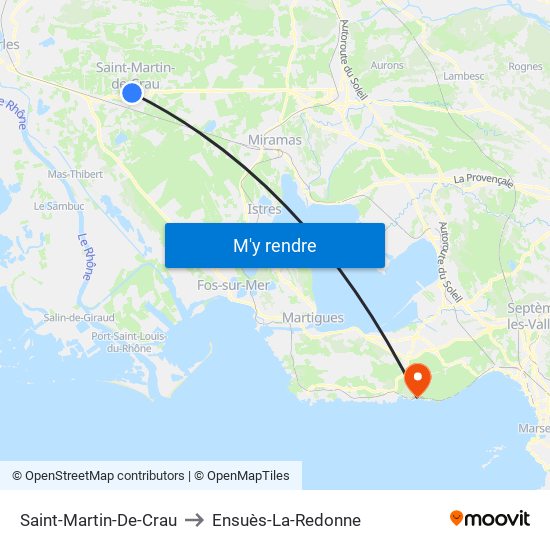 Saint-Martin-De-Crau to Ensuès-La-Redonne map