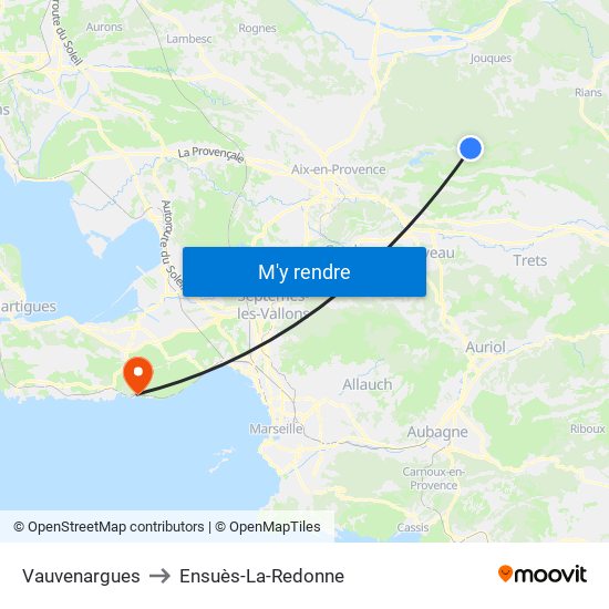 Vauvenargues to Ensuès-La-Redonne map