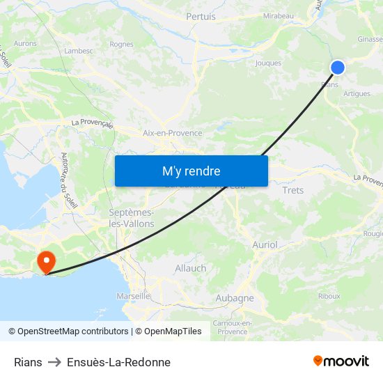 Rians to Ensuès-La-Redonne map