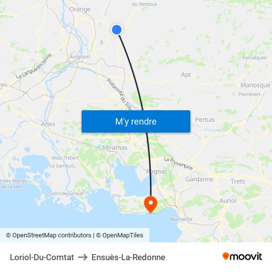 Loriol-Du-Comtat to Ensuès-La-Redonne map