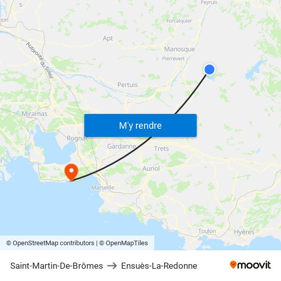 Saint-Martin-De-Brômes to Ensuès-La-Redonne map