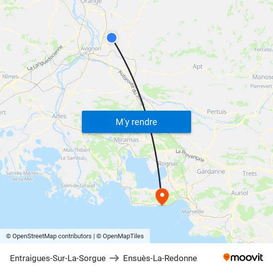 Entraigues-Sur-La-Sorgue to Ensuès-La-Redonne map
