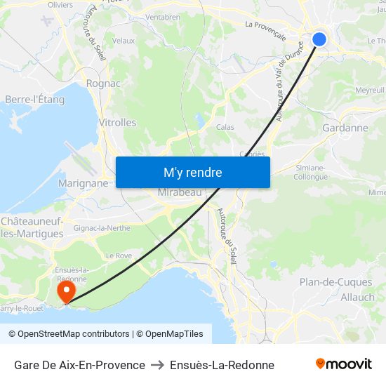 Gare De Aix-En-Provence to Ensuès-La-Redonne map