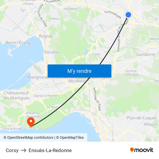 Corsy to Ensuès-La-Redonne map