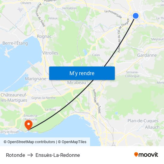 Rotonde to Ensuès-La-Redonne map