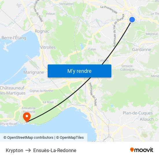 Krypton to Ensuès-La-Redonne map