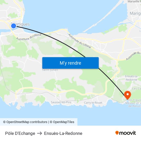 Pôle D'Echange to Ensuès-La-Redonne map