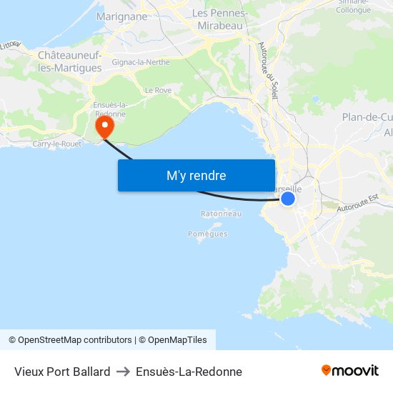 Vieux Port Ballard to Ensuès-La-Redonne map