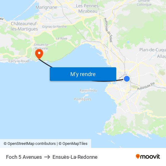 Foch 5 Avenues to Ensuès-La-Redonne map