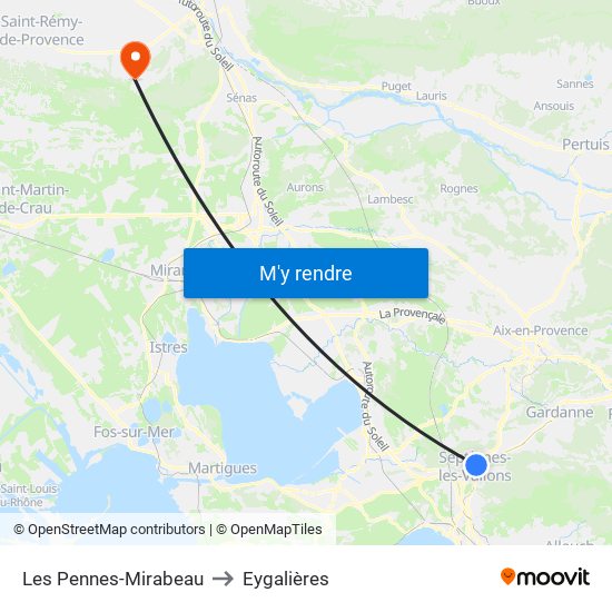 Les Pennes-Mirabeau to Les Pennes-Mirabeau map